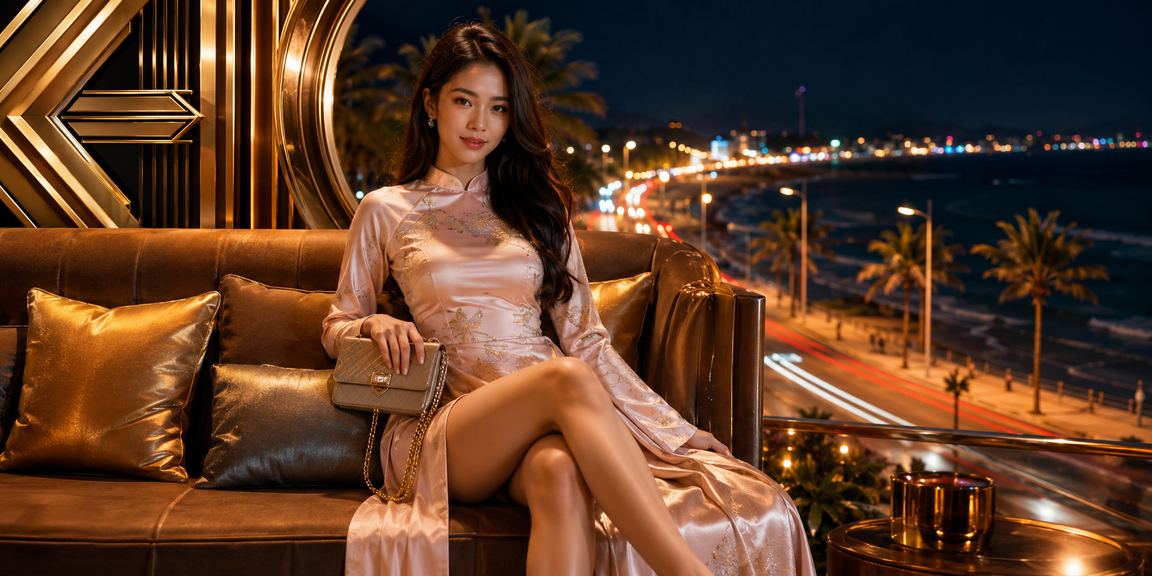 Người phụ nữ mặc áo dài tham gia giải trí casino tại Mũi Né